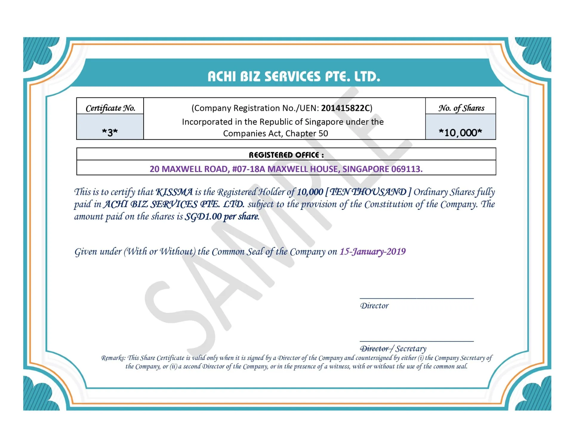 Singapore Corporate Secretarial Services and Share Certificate Governance